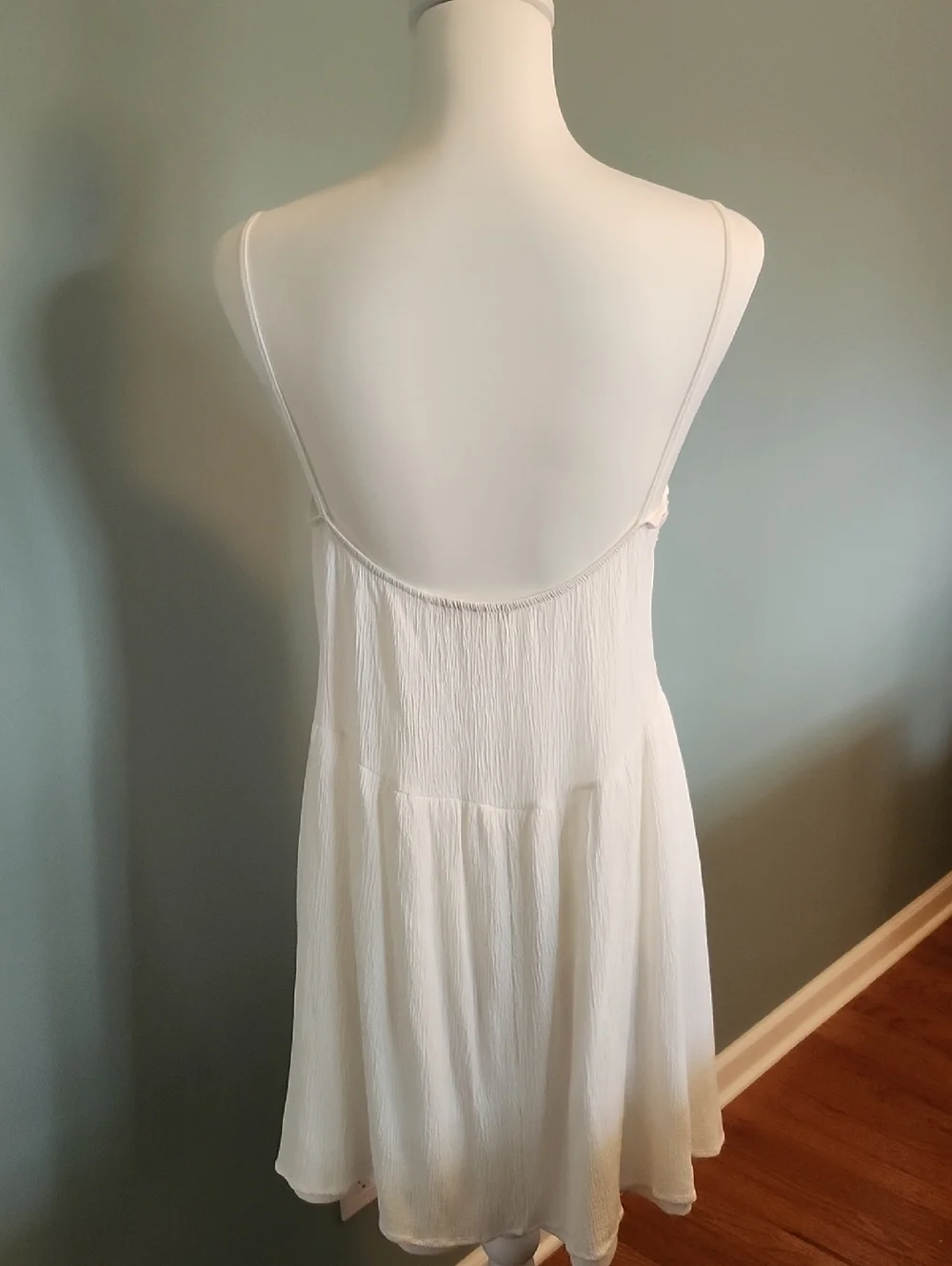 Fairy Dress! Festival Dress! White Lace Bodice Mini Dress with Spaghetti Straps - Picture 3 of 3